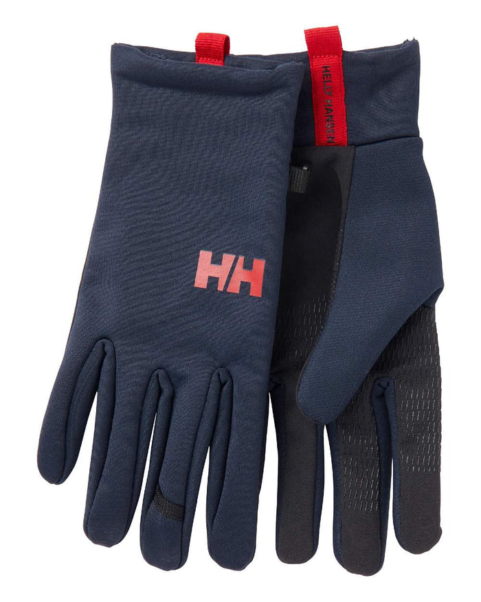 Navy Coloured Helly Hansen Hardface Fleece Touch Gloves on white background #colour_navy