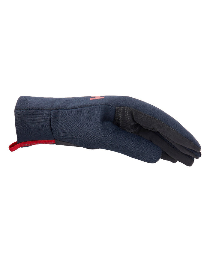 Navy Coloured Helly Hansen Hardface Fleece Touch Gloves on white background #colour_navy