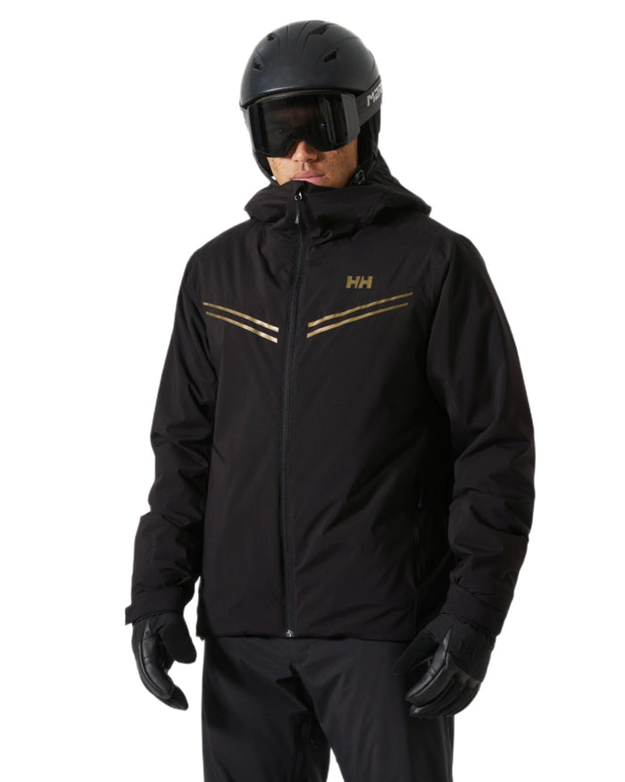 Black Coloured Helly Hansen Mens Alpine Insulated Jacket on white background #colour_black