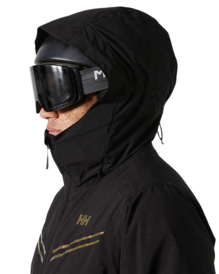 Black Coloured Helly Hansen Mens Alpine Insulated Jacket on white background #colour_black
