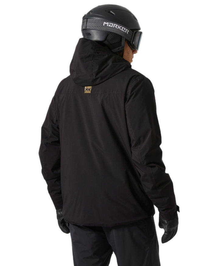 Black Coloured Helly Hansen Mens Alpine Insulated Jacket on white background #colour_black