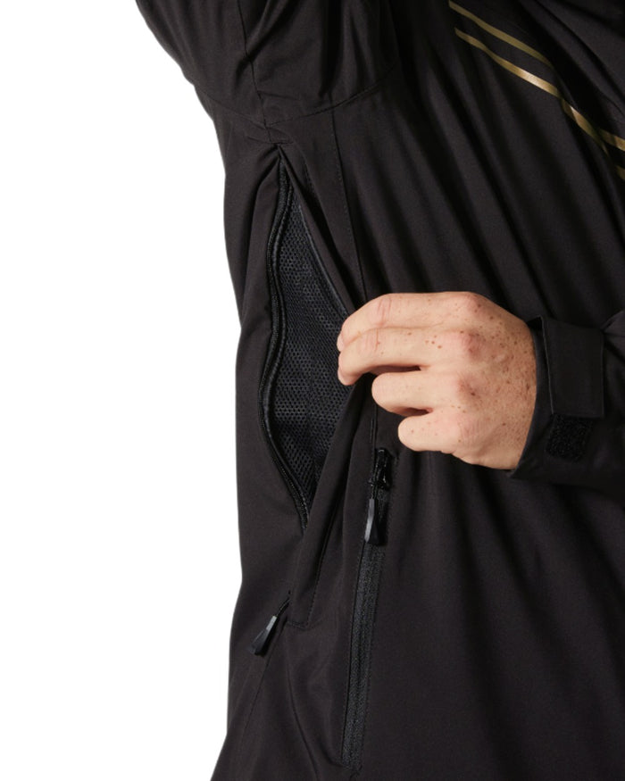 Black Coloured Helly Hansen Mens Alpine Insulated Jacket on white background #colour_black