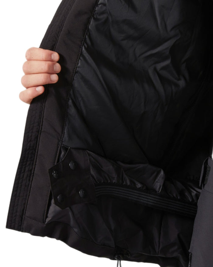 Black Coloured Helly Hansen Mens Alpine Insulated Jacket on white background #colour_black