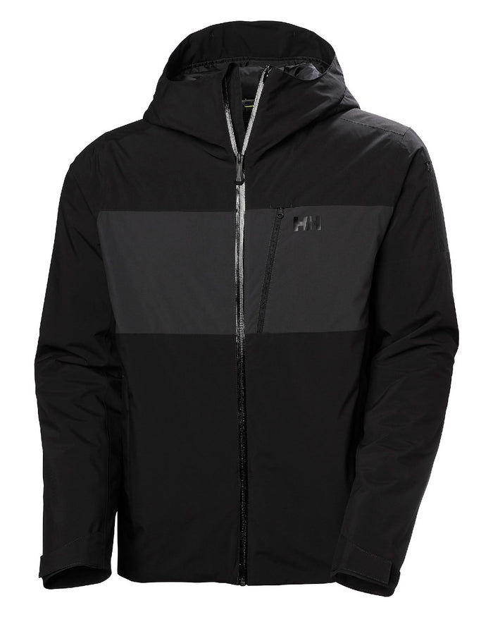 Black Coloured Helly Hansen Mens Gravity Jacket on white background #colour_black