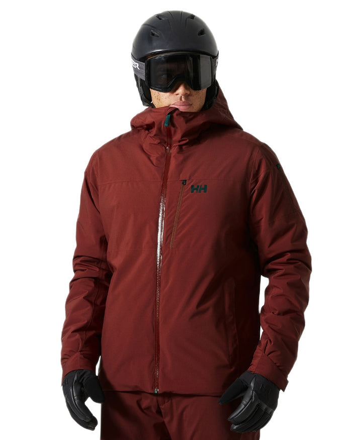 Mars Red Coloured Helly Hansen Mens Gravity Jacket on white background #colour_mars-red