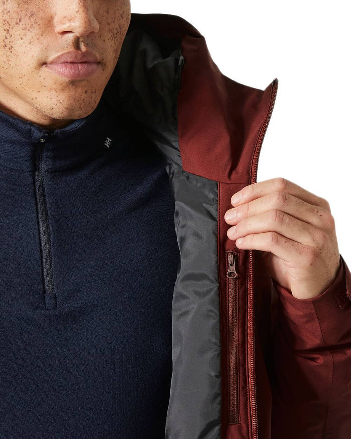 Mars Red Coloured Helly Hansen Mens Gravity Jacket on white background #colour_mars-red