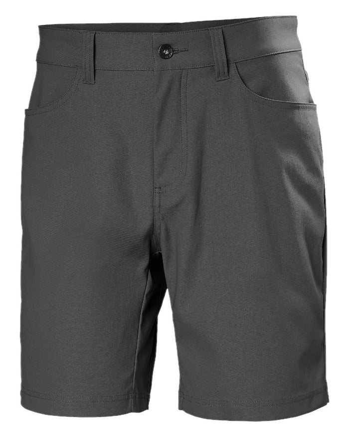 Ebony coloured Helly Hansen Mens Holmen 5 Pocket Shorts on white background #colour_ebony