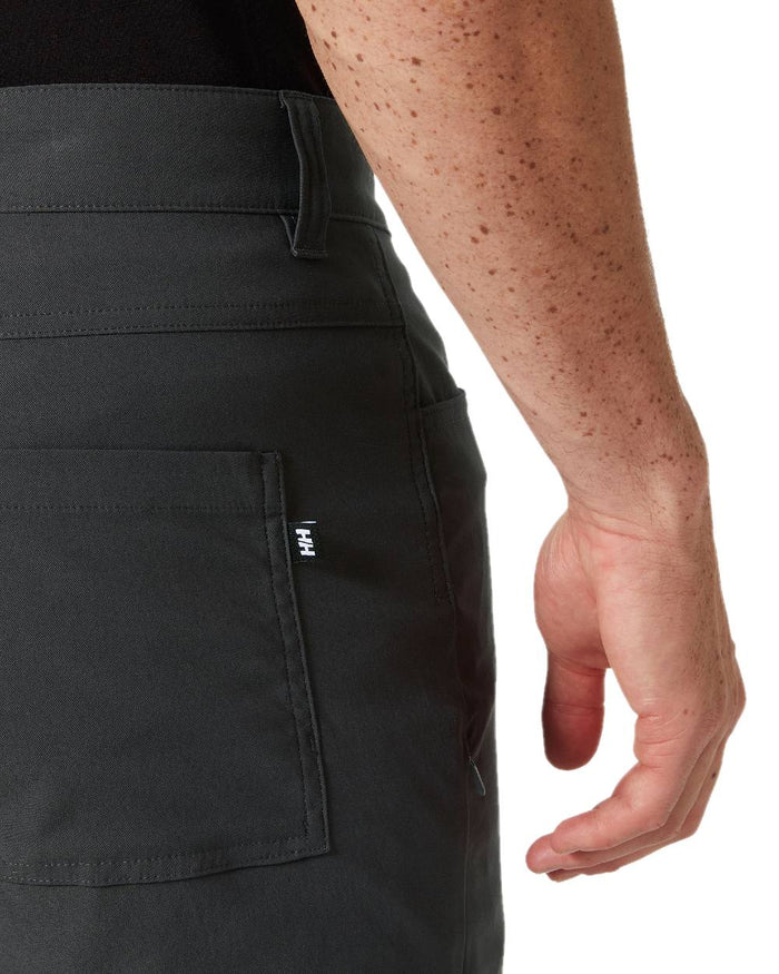 Ebony coloured Helly Hansen Mens Holmen 5 Pocket Shorts on white background #colour_ebony