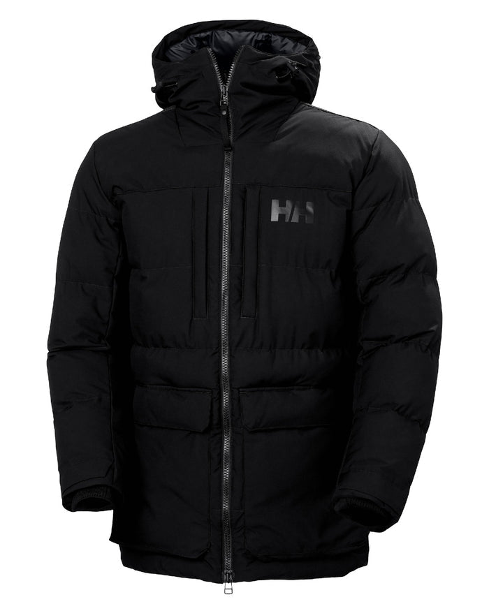 Black Coloured Helly Hansen Mens Patrol Puffy Jacket on white background #colour_black