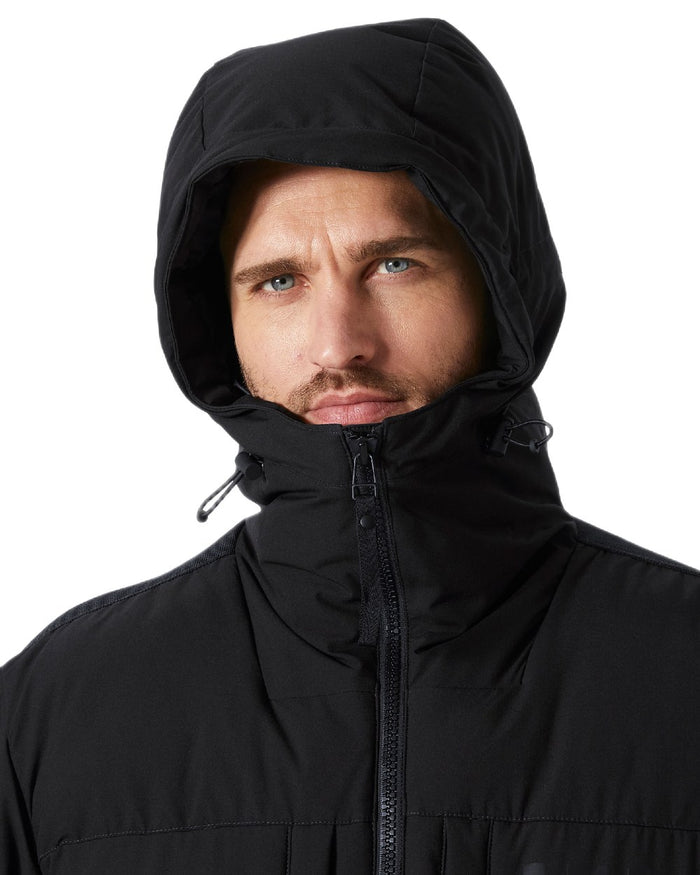 Black Coloured Helly Hansen Mens Patrol Puffy Jacket on white background #colour_black