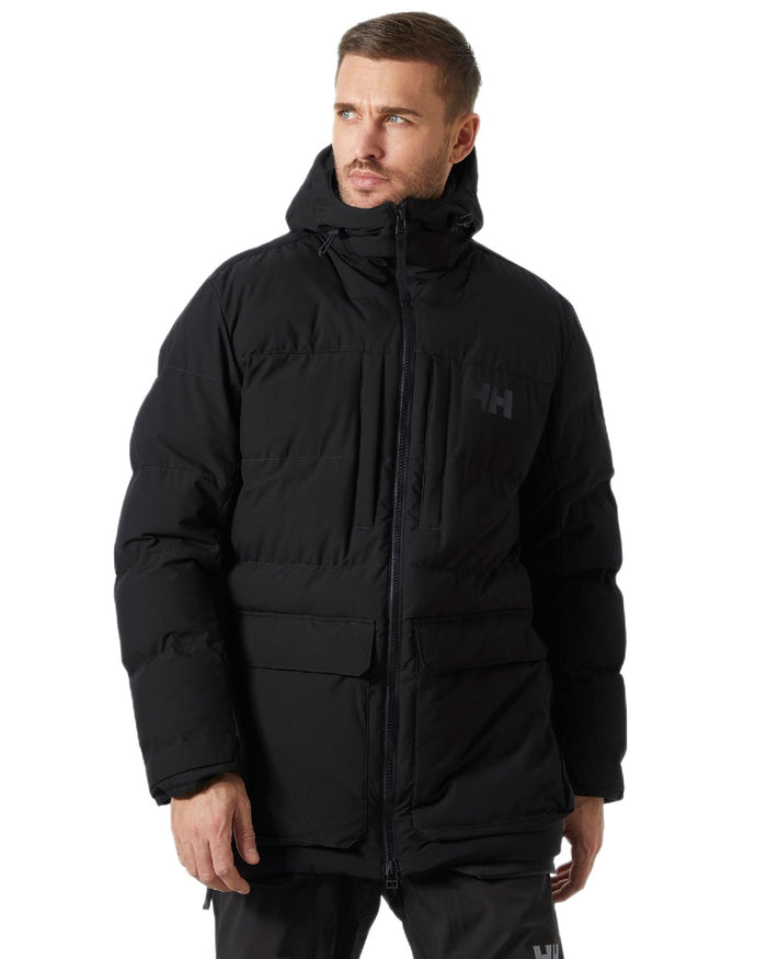 Black Coloured Helly Hansen Mens Patrol Puffy Jacket on white background #colour_black