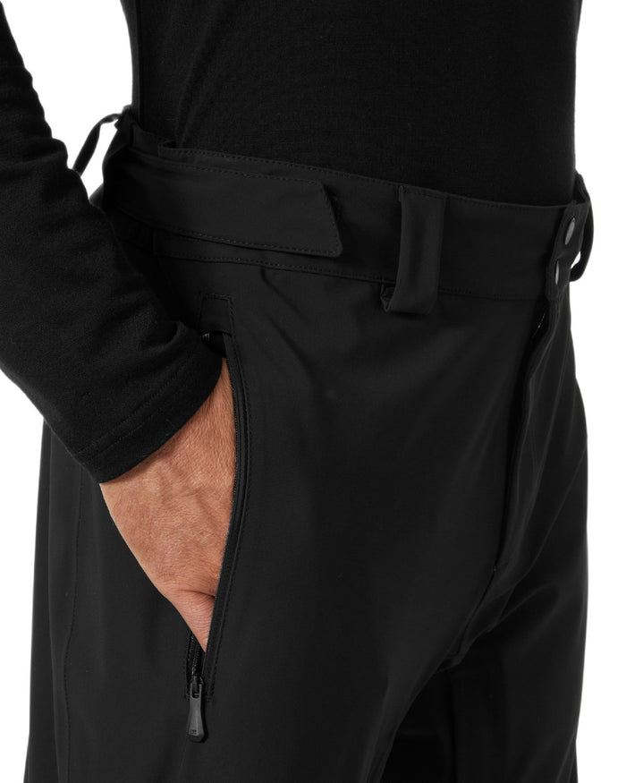 Black Coloured Helly Hansen Mens Swift 3 Layer Shell Pants on white background #colour_black