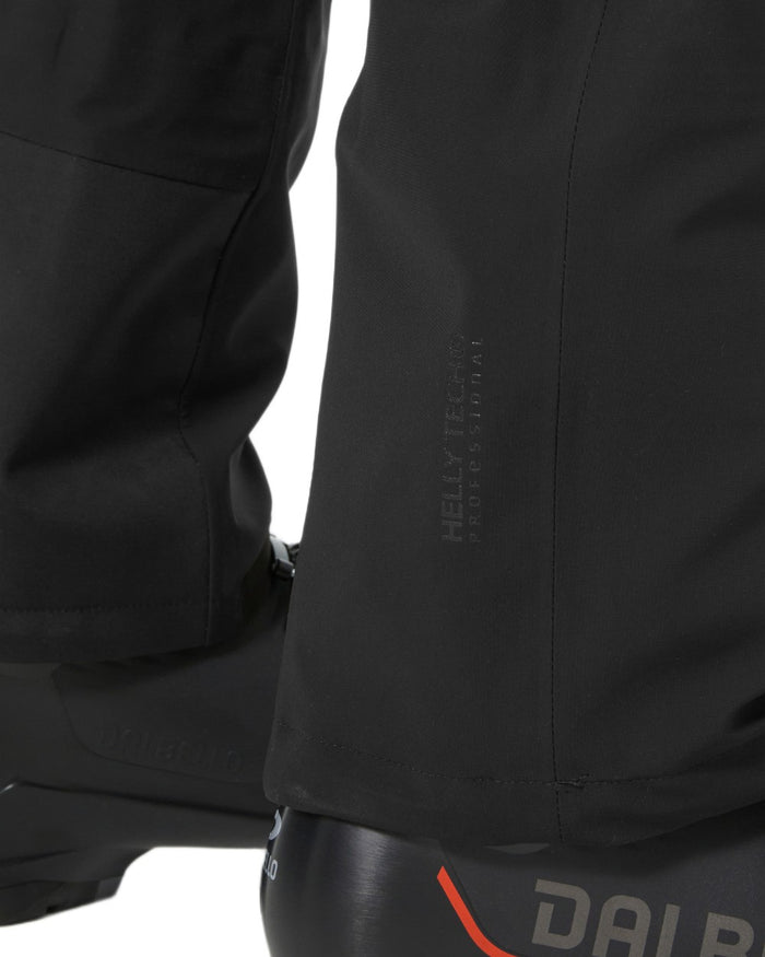 Black Coloured Helly Hansen Mens Swift 3 Layer Shell Pants on white background #colour_black