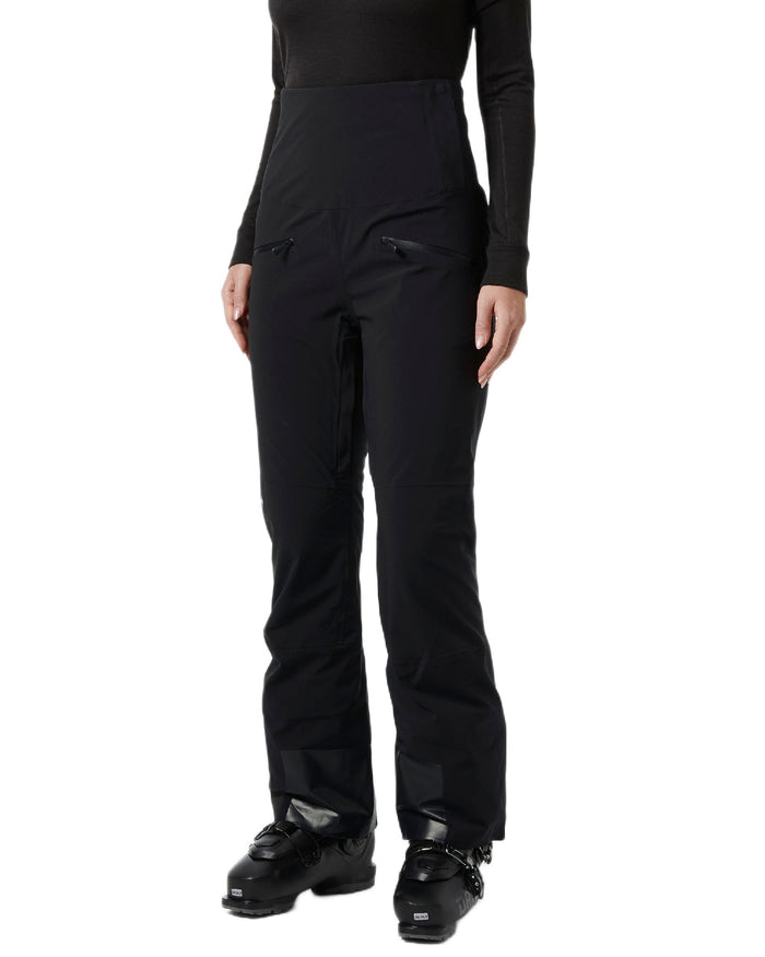 Black Coloured Helly Hansen Womens Alphelia High Waist Insulated Pants on white background #colour_black