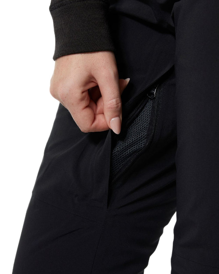 Black Coloured Helly Hansen Womens Alphelia High Waist Insulated Pants on white background #colour_black