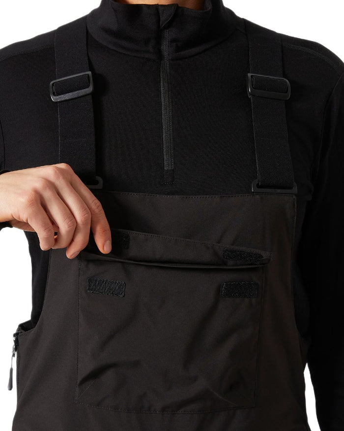 Black Coloured Helly Hansen Womens Legendary Insulated Bib Pants on white background #colour_black