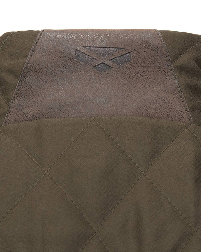Forest Green Coloured Hoggs of Fife Mens Lindores Quilted Gilet on white background #colour_forest-green