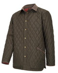 Forest Green Coloured Hoggs of Fife Mens Lochore Quilted Jacket on white background #colour_forest-green