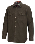 Loden Marl Coloured Hoggs of Fife Mens Moy Moleskin Shirt on white background #colour_loden-marl