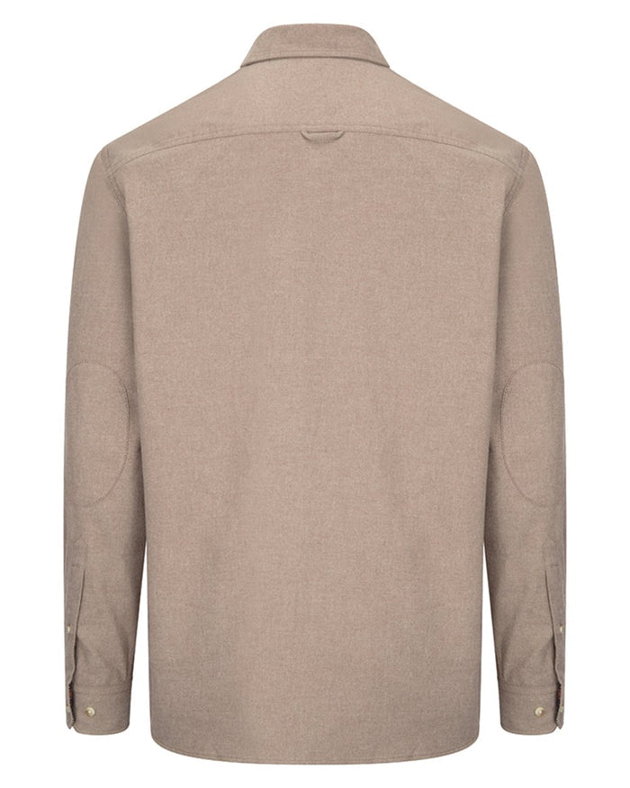 Oatmeal Coloured Hoggs of Fife Mens Moy Moleskin Shirt on white background #colour_oatmeal