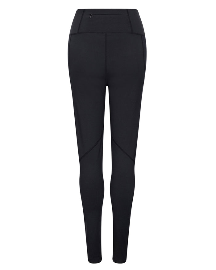 Black Coloured Hoggs of Fife Womens Skye Active Thermal Leggings on white background #colour_black