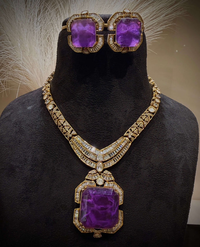 Imperial Amethyst Statement Necklace Set