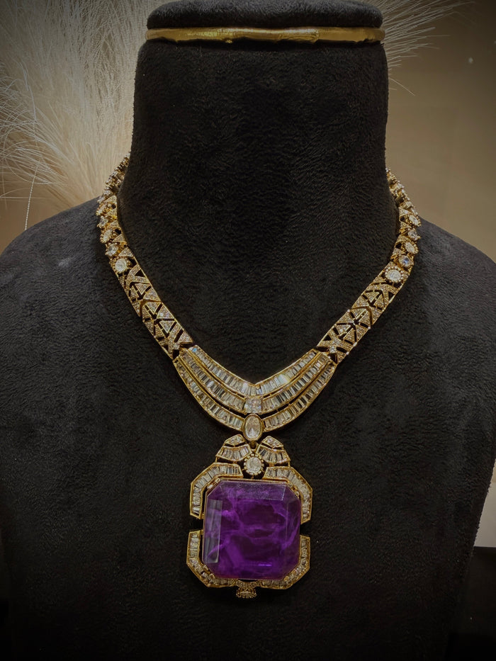 Imperial Amethyst Statement Necklace Set