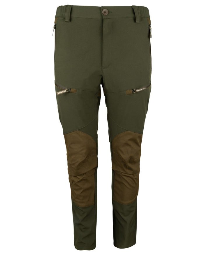 Green coloured Jack Pyke Ladies Technical Trousers on white background #colour_green