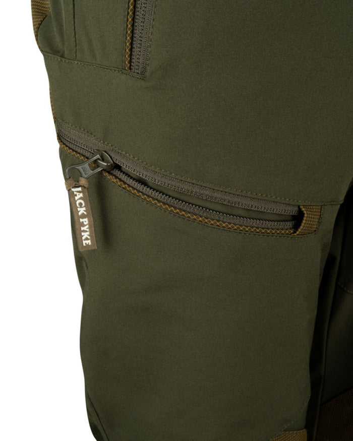 Green coloured Jack Pyke Ladies Technical Trousers on white background #colour_green