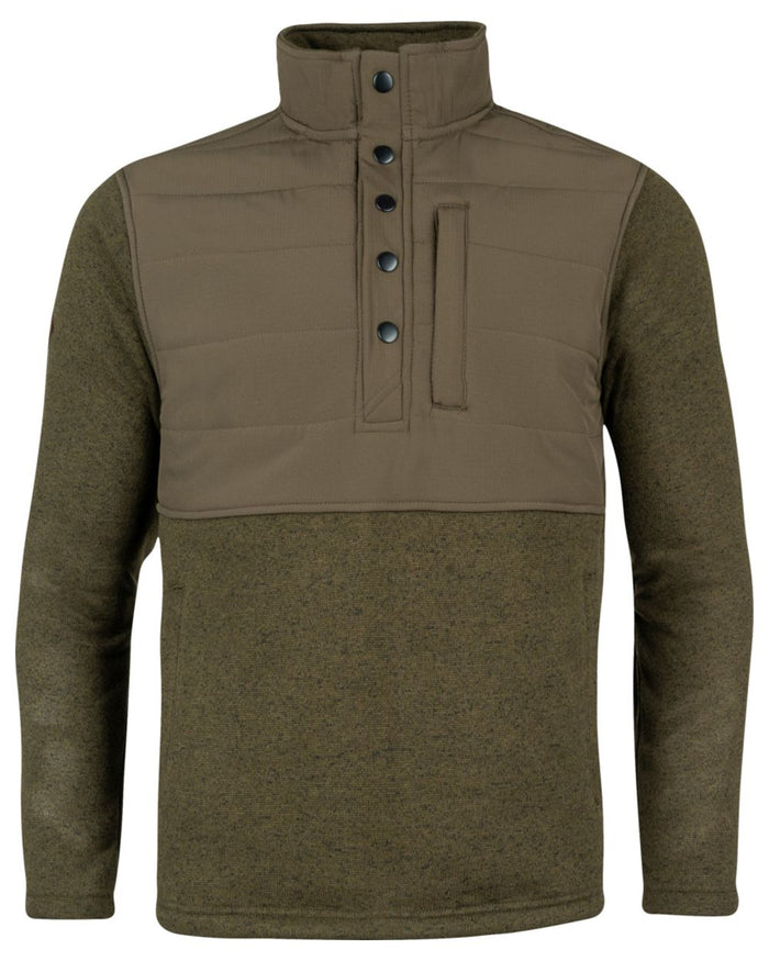 Green Coloured Jack Pyke Mens Snap Neck Pullover on white background #colour_green