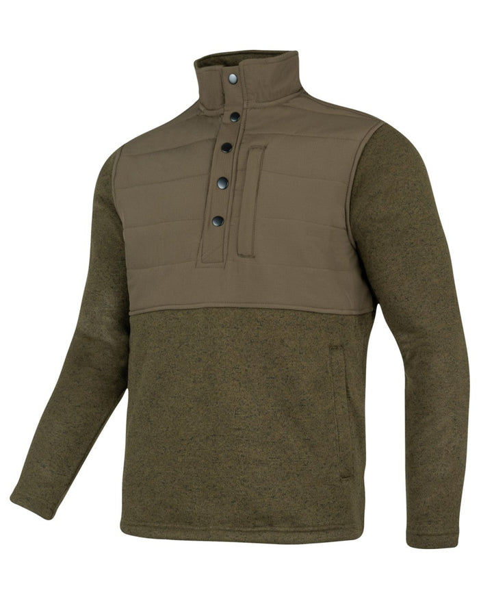 Green Coloured Jack Pyke Mens Snap Neck Pullover on white background #colour_green