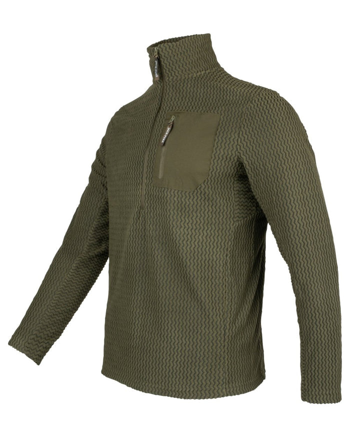 Green coloured Jack Pyke Z Fleece Pullover on white background #colour_green