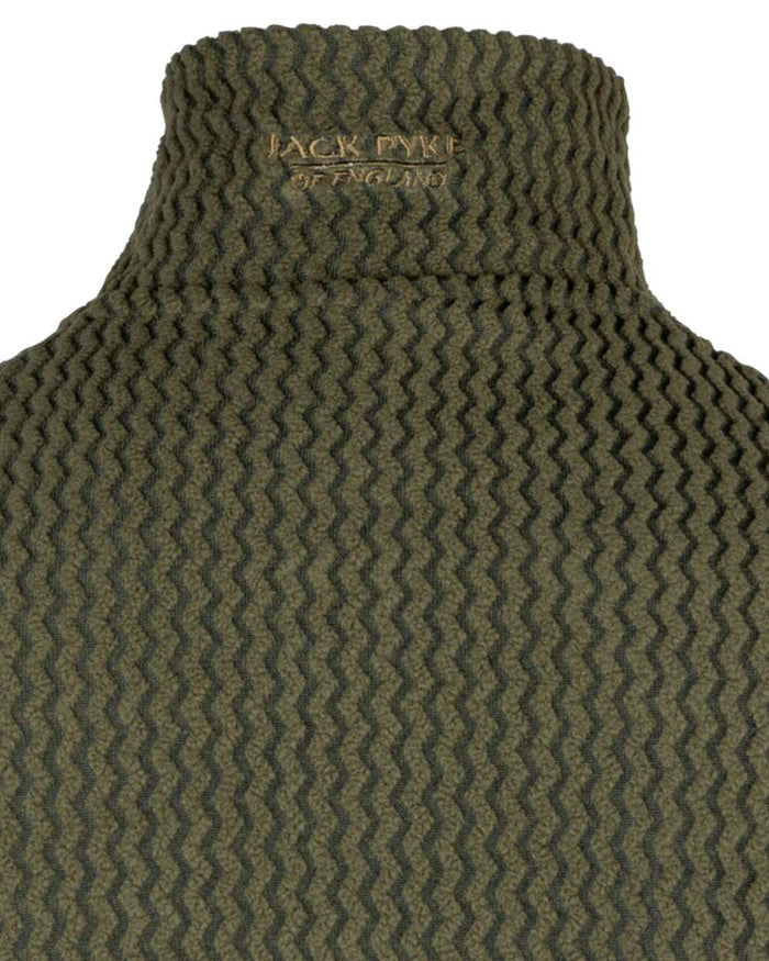 Green coloured Jack Pyke Z Fleece Pullover on white background #colour_green