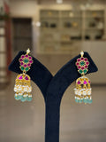 Jadau Pearl Drops Jhumka Earrings Set