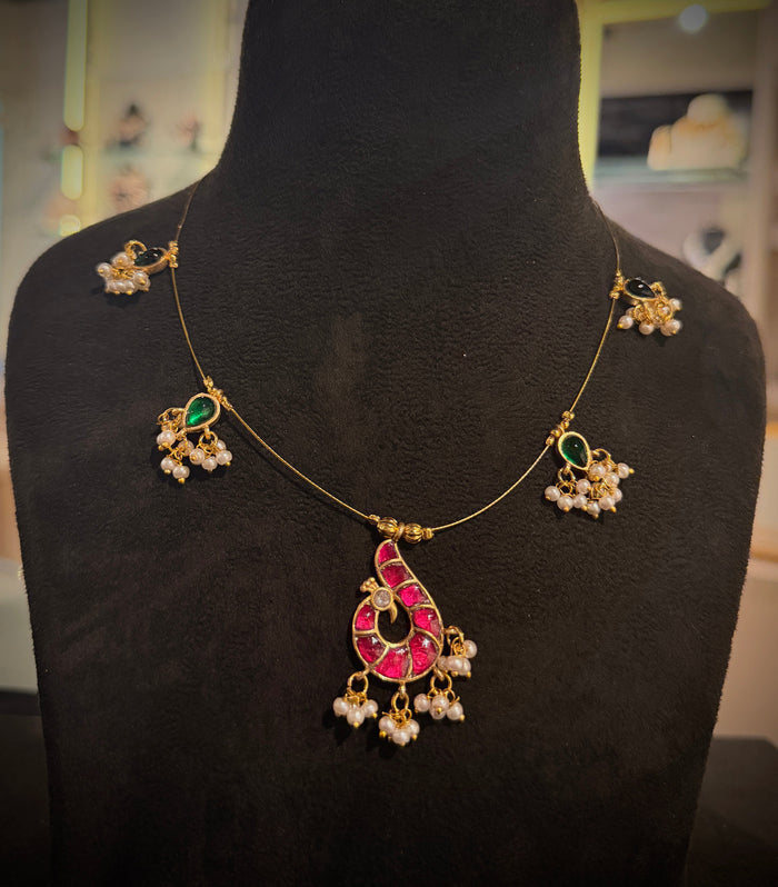 Jadau Ruby Invisible Chain Set