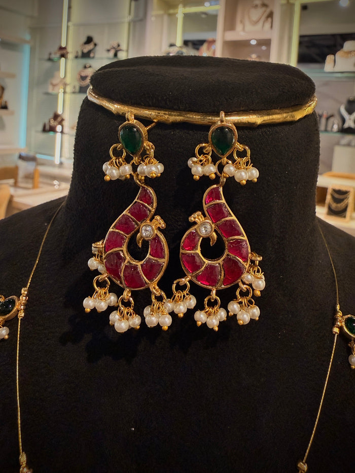 Jadau Ruby Invisible Chain Set