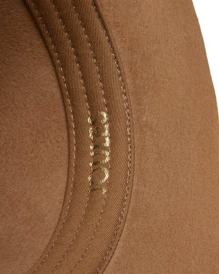 Tan Brown coloured Joules Grove Wool Fedora Hat on white background #colour_tan-brown