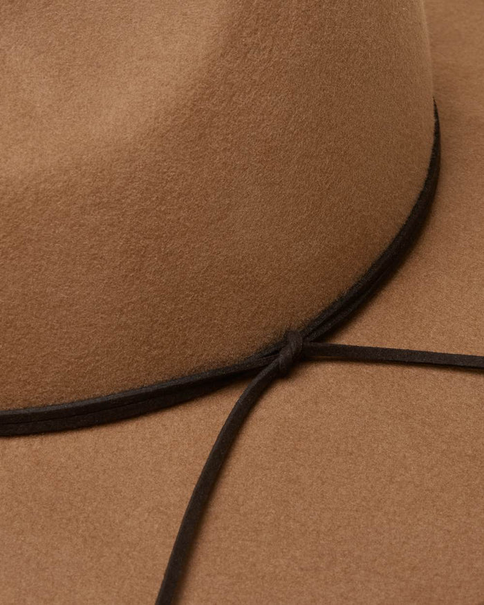 Tan Brown coloured Joules Grove Wool Fedora Hat on white background #colour_tan-brown