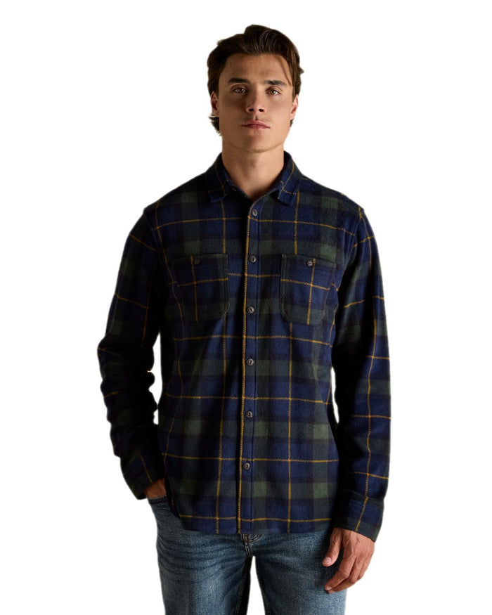 Navy Coloured Joules Mens Fleece Shirts on white background #colour_navy