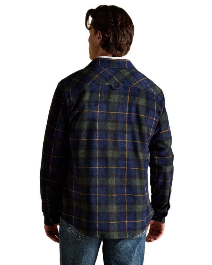 Navy Coloured Joules Mens Fleece Shirts on white background #colour_navy