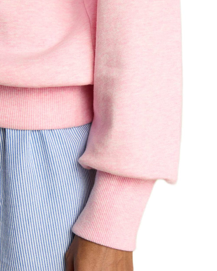 Pink coloured Joules Womens Embroidered Quarter Zip Sweatshirt on white background #colour_pink