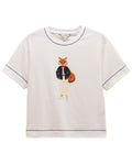 White coloured Joules Womens Jonty Graphic T-Shirt on white background #colour_white