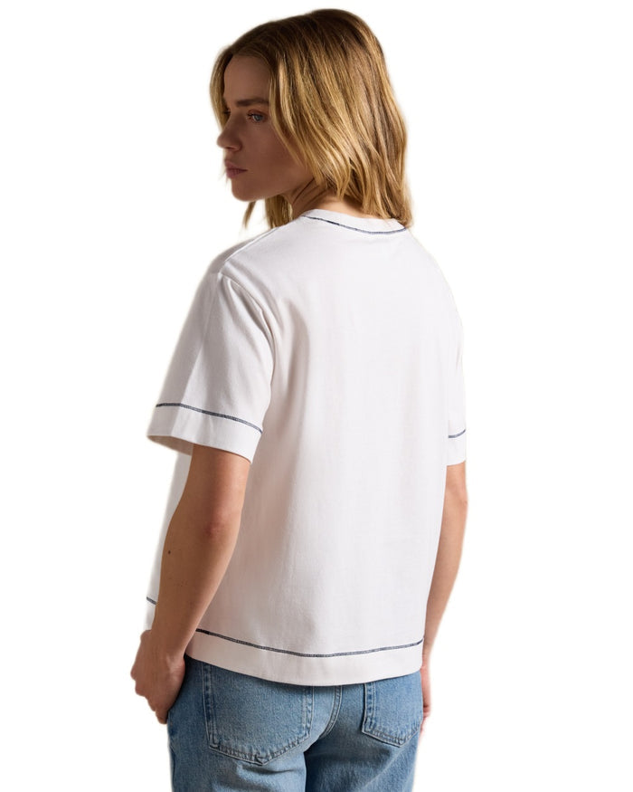 White coloured Joules Womens Jonty Graphic T-Shirt on white background #colour_white