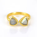 Labradorite triangle ring, adjustable Labradorite ring, double triangle Labradorite, personalized Labradorite jewelry, sterling silver Labradorite ring, gold Labradorite ring, rose gold Labradorite ring, unique Labradorite gemstone, Labradorite birthstone ring, custom triangle-cut Labradorite, bespoke Labradorite jewelry, chic Labradorite accessory, elegant blue-gray gemstone ring, Labradorite stacking ring, custom gemstone jewelry, trendy triangle ring, adjustable Labradorite band, unique birthstone