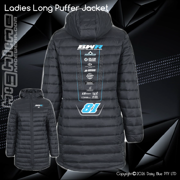 Ladies Long Puffer Jacket - Bayley Wilson