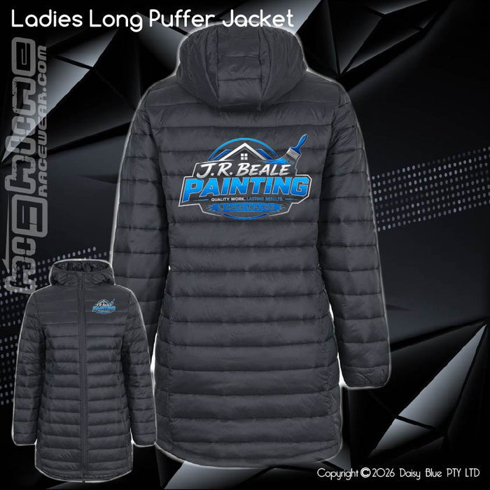Ladies Long Puffer Jacket - J.R Beale Painting