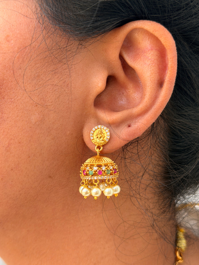 Lakshmi Ruby Pearldrop Necklace Set