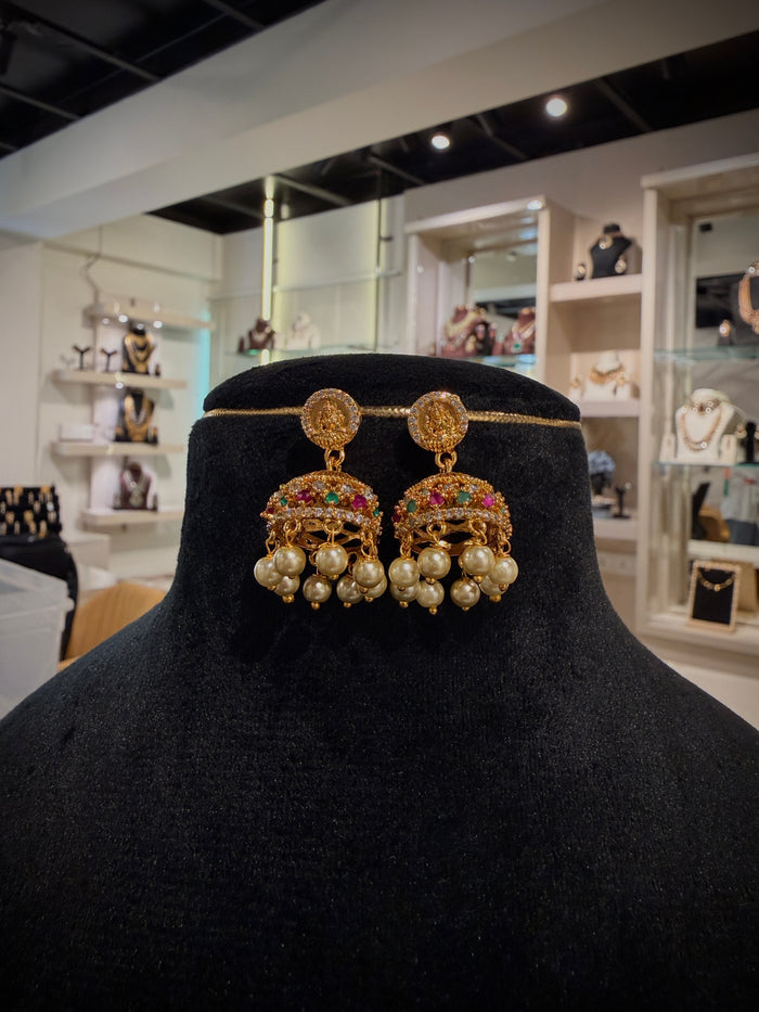 Lakshmi Ruby Pearldrop Necklace Set
