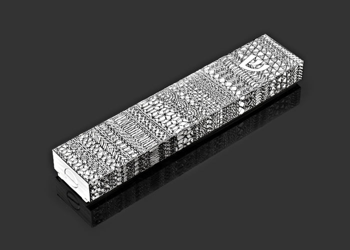 Laser Cut Steel Lace Ribbon Large Mezuzah