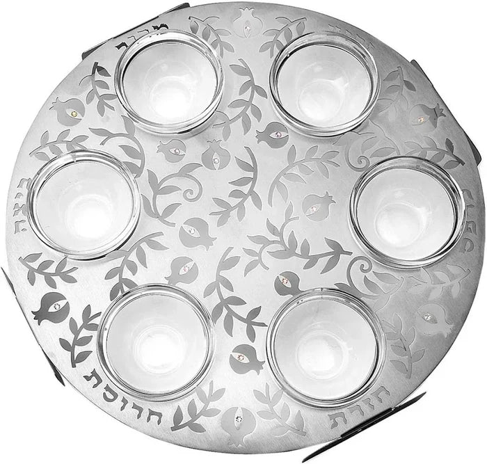 Laser-cut Steel Seder Plate by Dorit